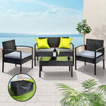 Outdoor Furniture Lounge Setting Garden Patio Wicker Cover Table Chairs