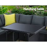 Outdoor Furniture Patio Set Dining Sofa Table Chair Lounge Wicker Garden Black