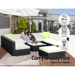 10-Piece Outdoor Sofa Set Wicker Couch Lounge Setting Cover