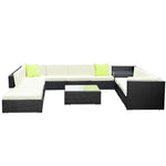 12Pc Outdoor Furniture Sofa Set Wicker Garden Patio Lounge