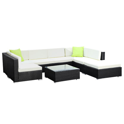 8-Piece Outdoor Sofa Set Wicker Couch Lounge Setting Cover