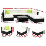 8PC Outdoor Furniture Sofa Set Wicker Garden Patio Pool Lounge