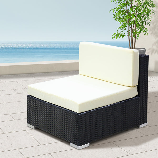  3Pc Outdoor Furniture Sofa Set Wicker Rattan Garden Lounge Chair Setting