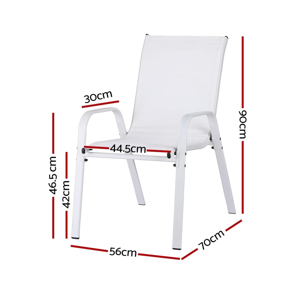 White chair 56x70x90cm, rear view