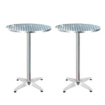 2pcs Adjustable Aluminium Outdoor round Bar Table
