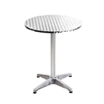 Set Of 2 Outdoor Bar Table Aluminium Round 70/110Cm