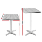2pcs Adjustable Aluminium Outdoor Square Bar Table
