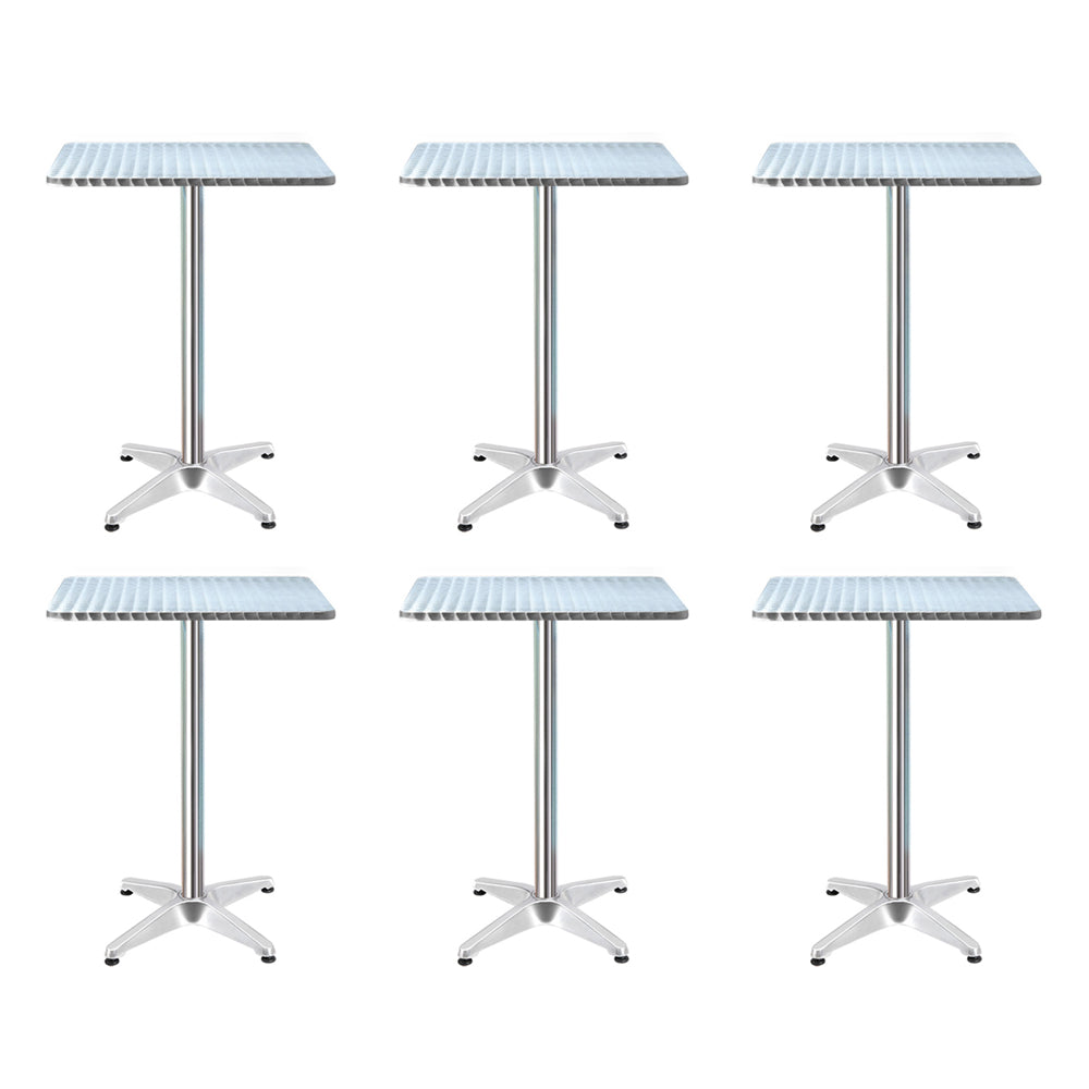 6pcs Adjustable Aluminium Outdoor Square Bar Table