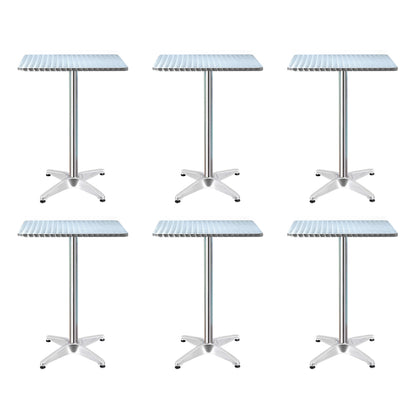 6pcs Adjustable Aluminium Outdoor Square Bar Table