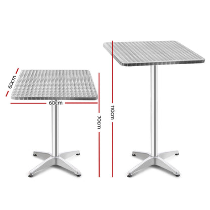 6pcs Adjustable Aluminium Outdoor Square Bar Table