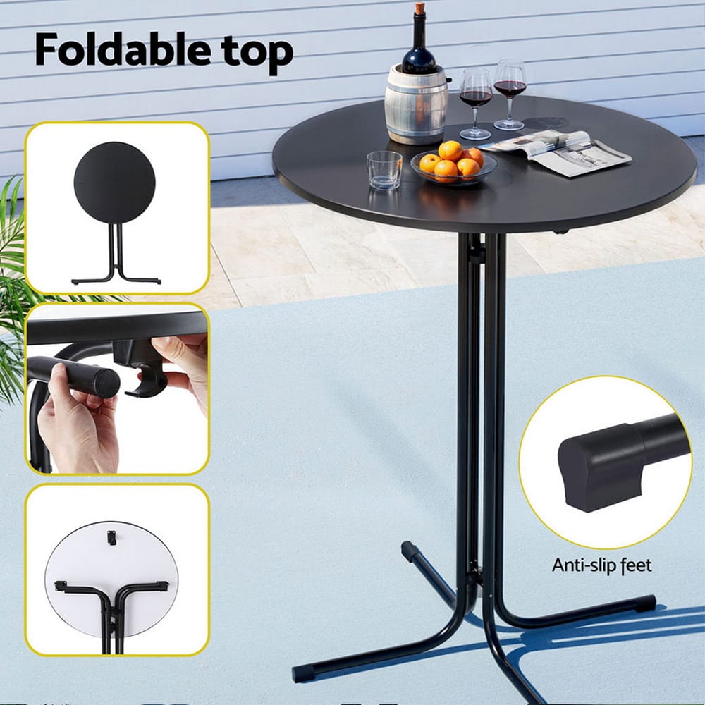 Black table 88x88x109cm, in room setting