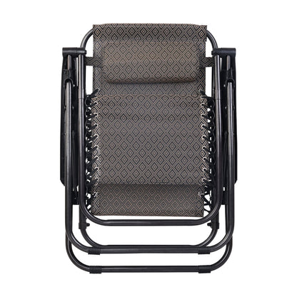 Zero Gravity Chair Folding Outdoor Recliner Adjustable Sun Lounge Camping Beige