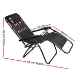 Black Outdoor Recliner Sun Lounge Chair