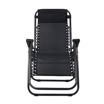 Black Outdoor Recliner Sun Lounge Chair