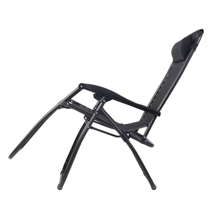 Black Outdoor Recliner Sun Lounge Chair