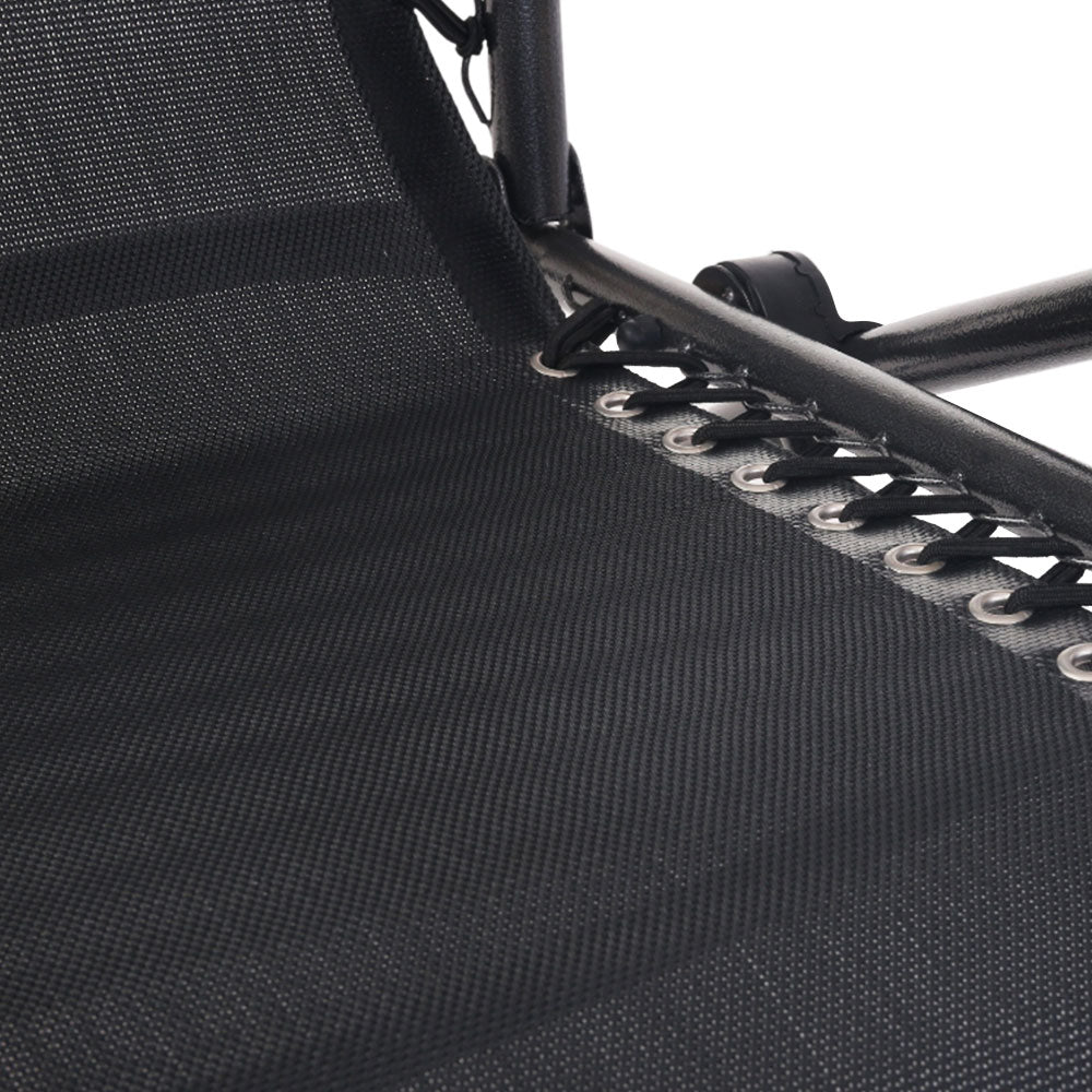 Black Outdoor Recliner Sun Lounge Chair