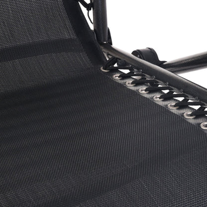 Black Outdoor Recliner Sun Lounge Chair