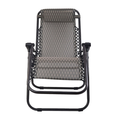 Grey Outdoor Recliner Sun Lounge Chair (2Pc