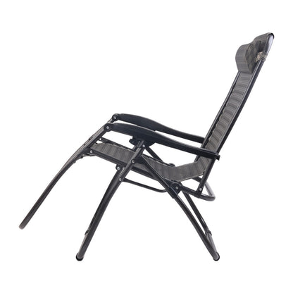 Grey Outdoor Recliner Sun Lounge Chair (2Pc