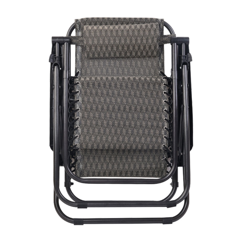 Grey Outdoor Recliner Sun Lounge Chair (2Pc