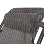 Grey Outdoor Recliner Sun Lounge Chair (2Pc