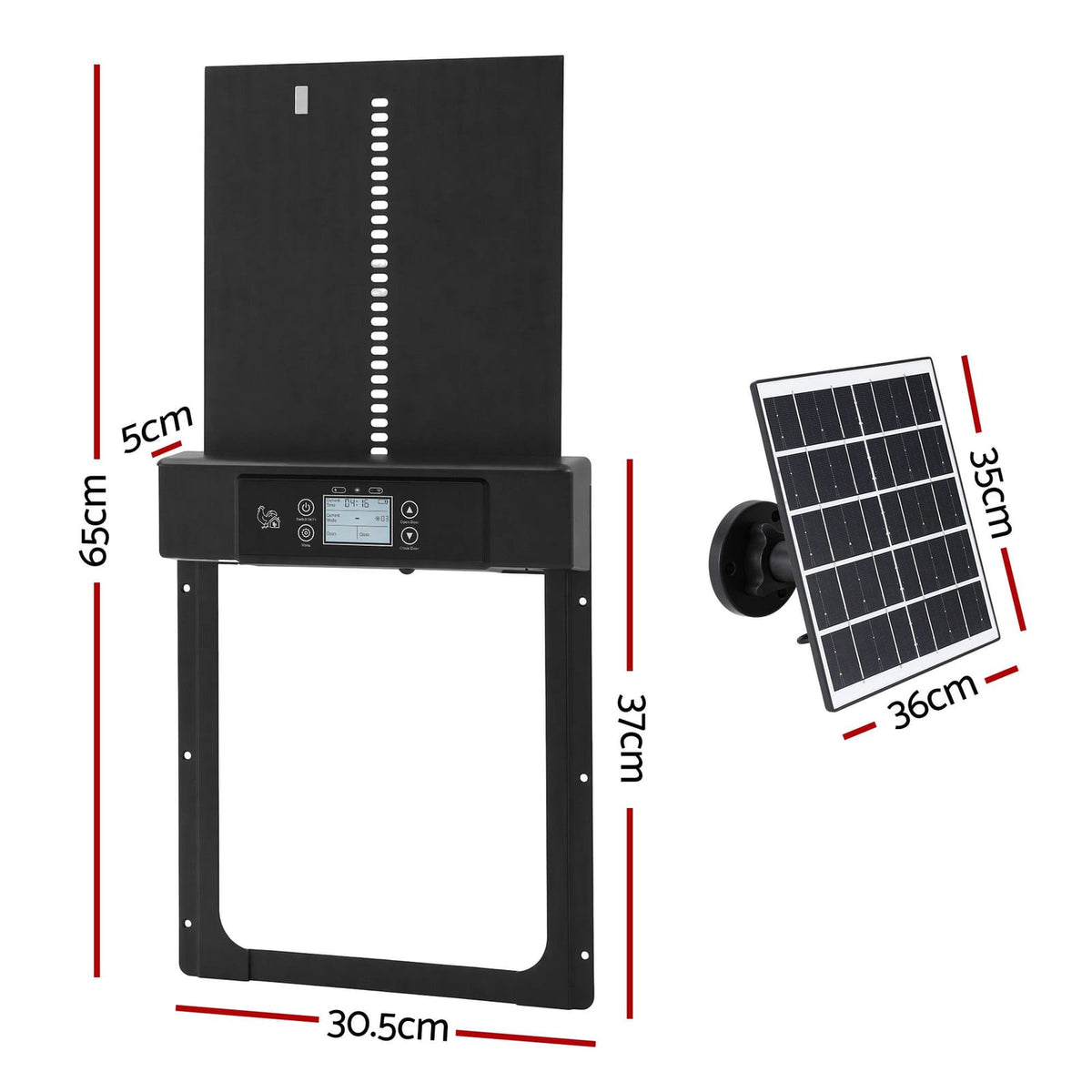 Automatic Chicken Coop Door Solar Powered 37x5x30.5cm
