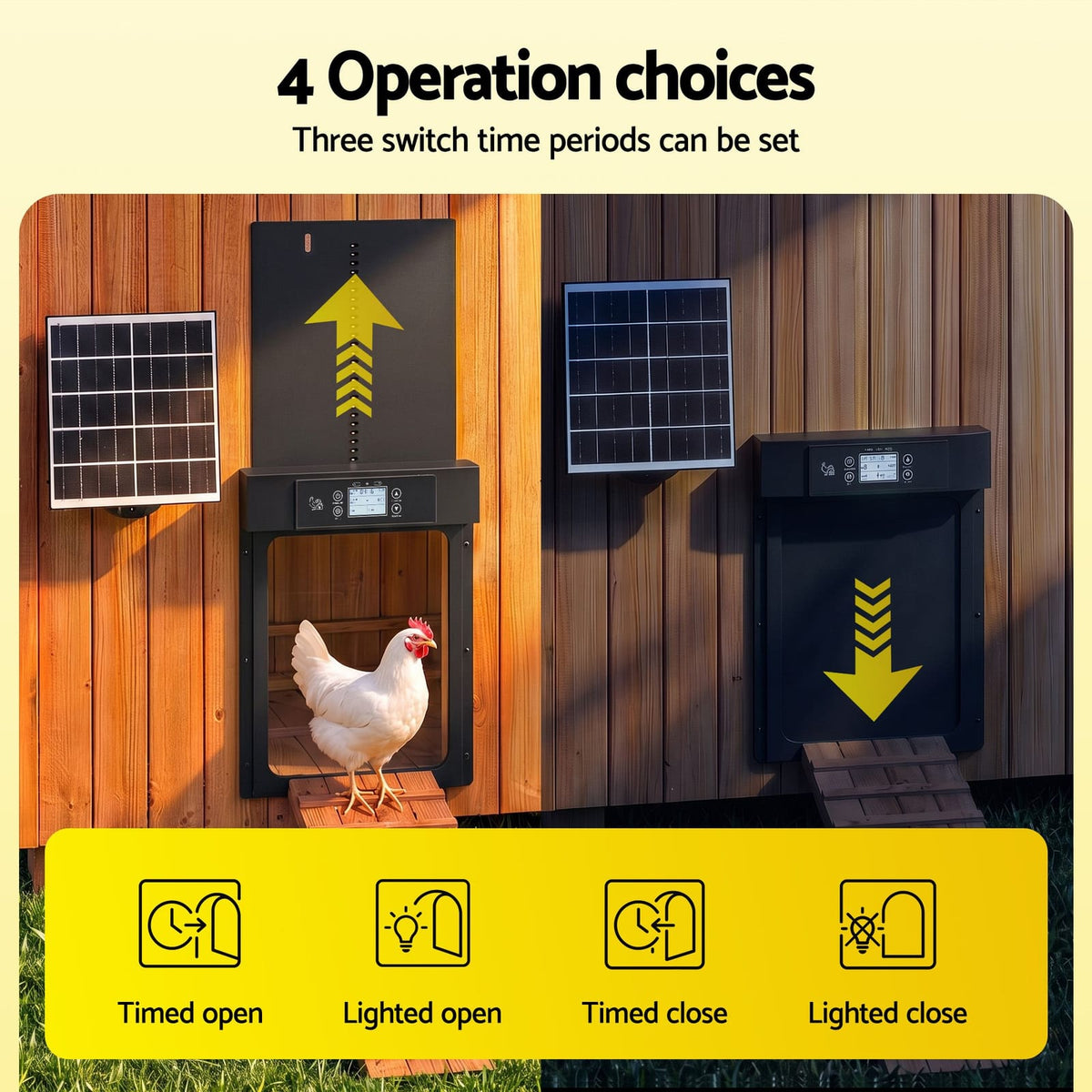 Automatic Chicken Coop Door Solar Powered 37x5x30.5cm