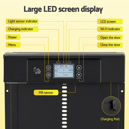 Automatic Chicken Coop Door Solar Powered 37x5x30.5cm