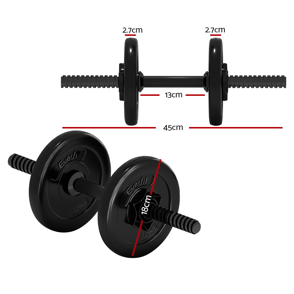 7KG Dumbbell Set Weight Plates Home Gym Fitness Exercise