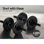 7KG Dumbbell Set Weight Plates Home Gym Fitness Exercise