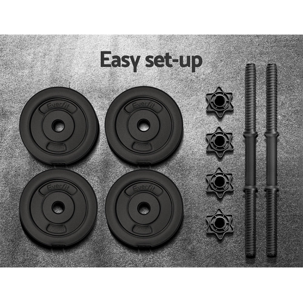 7KG Dumbbell Set Weight Plates Home Gym Fitness Exercise