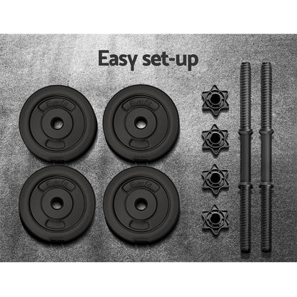 7KG Dumbbell Set Weight Plates Home Gym Fitness Exercise