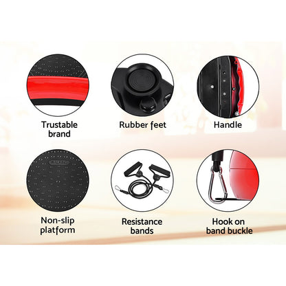 Vibration Machine Platform Vibrator Resistance Rope Home Fitness Red