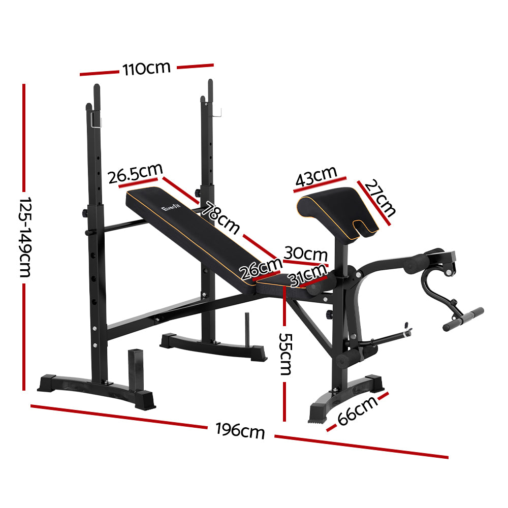 Weight Bench 10 In 1 Bench Press Home Gym Station 330Kg Capacity