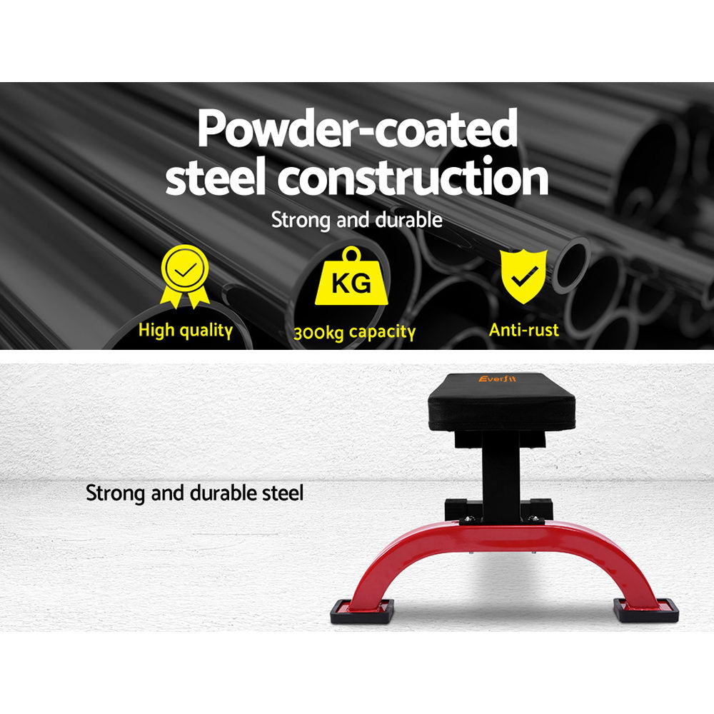 Weight Bench Flat Bench Press Home Gym Fitness 300Kg Capacity