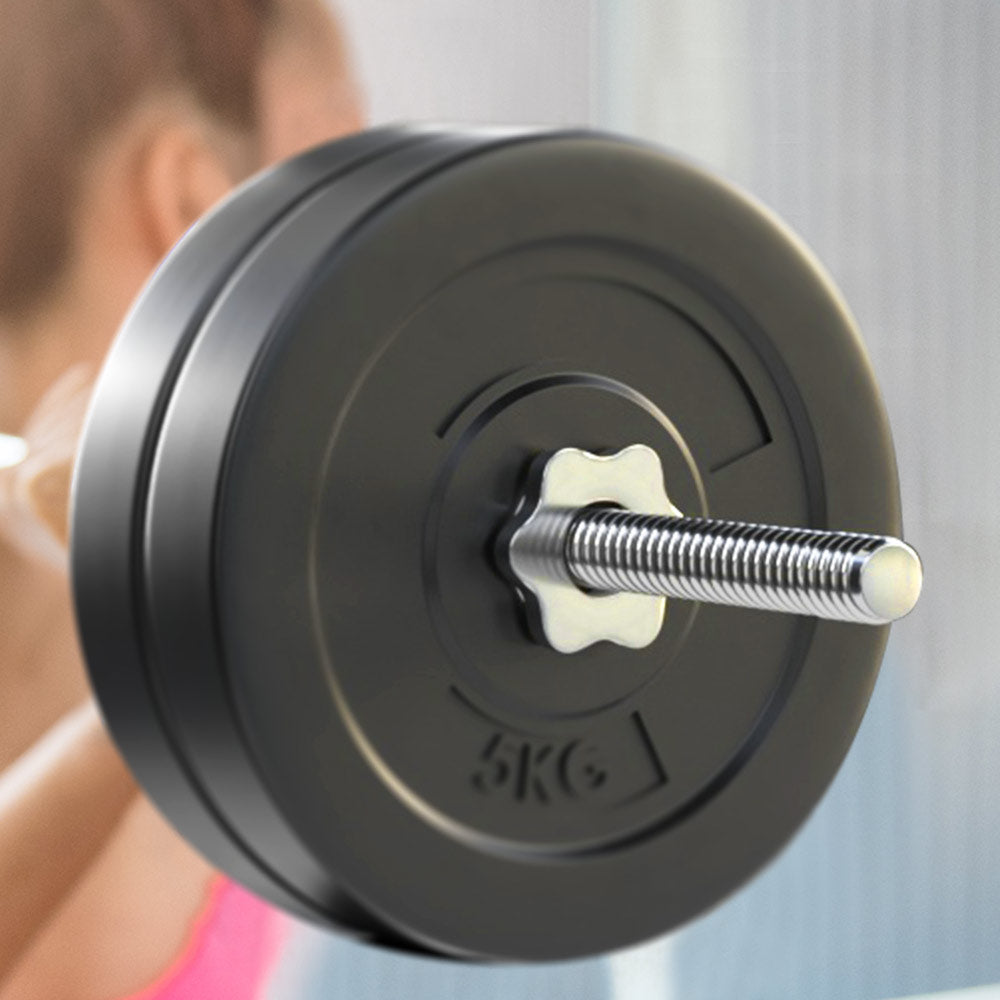 28Kg Barbell Set Weight Plates Bar Lifting Bench 168Cm