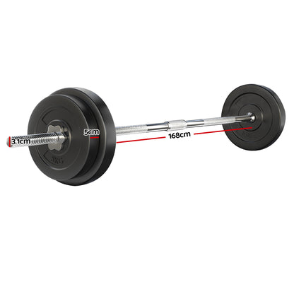 38Kg Barbell Set Weight Plates Bar Lifting Bench 168Cm