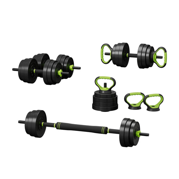  25Kg Adjustable Dumbbells Set Kettle Bell Weight Plates Barbells Gym