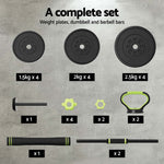 25Kg Adjustable Dumbbells Set Kettle Bell Weight Plates Barbells Gym