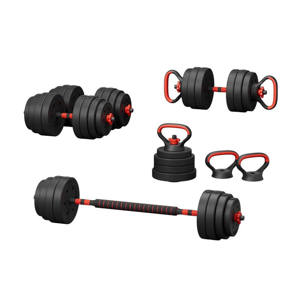  40Kg Adjustable Dumbbells Set Kettle Bell Weight Plates Barbells Gym