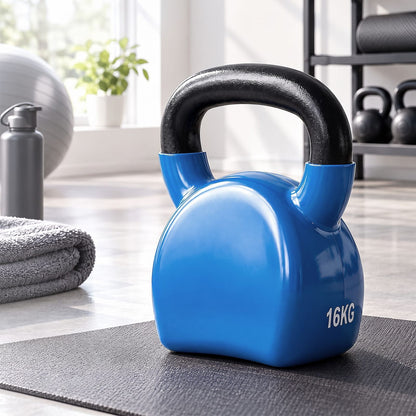 Kettlebell Weight Blue Cast Iron 21x12x27cm