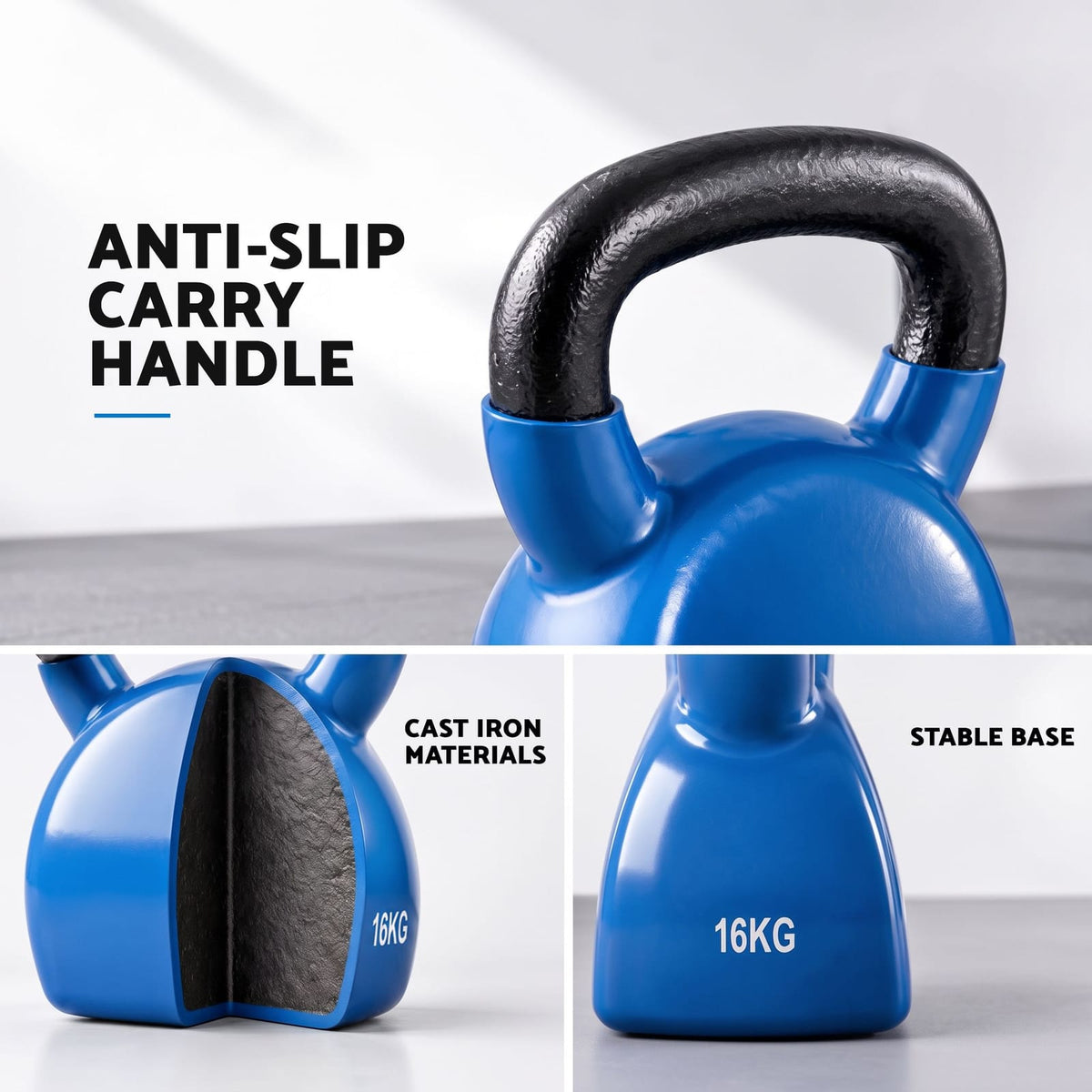 Kettlebell Weight Blue Cast Iron 21x12x27cm