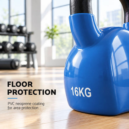 Kettlebell Weight Blue Cast Iron 21x12x27cm