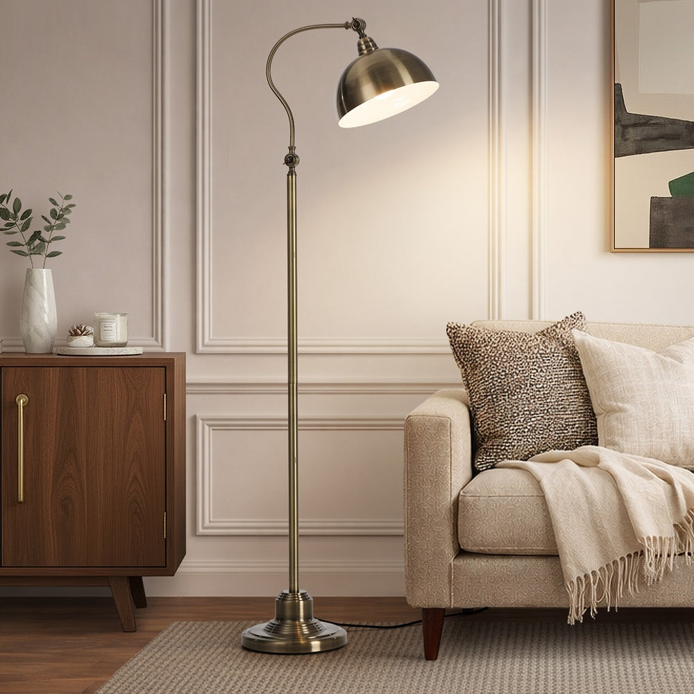 Floor Lamp Standing Light Metal Frame Bronze Finish Indoor Home Décor