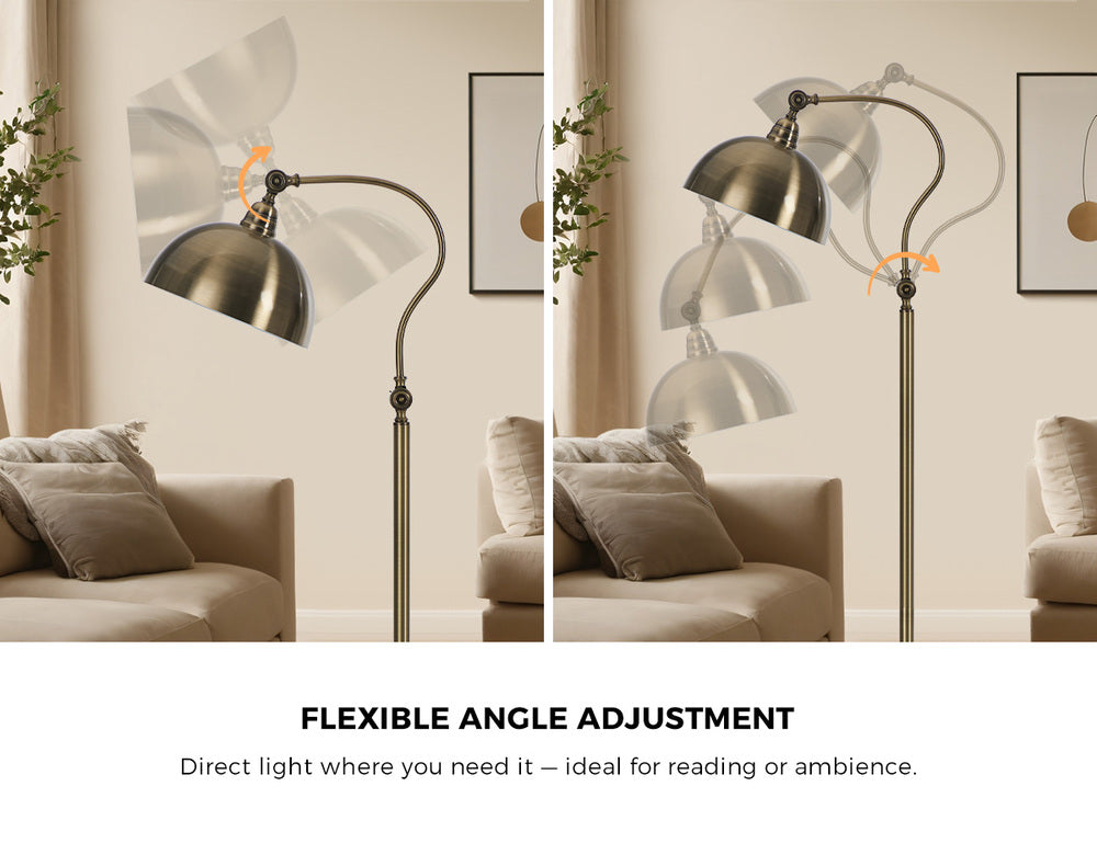 Floor Lamp Standing Light Metal Frame Bronze Finish Indoor Home Décor