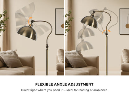 Floor Lamp Standing Light Metal Frame Bronze Finish Indoor Home Décor