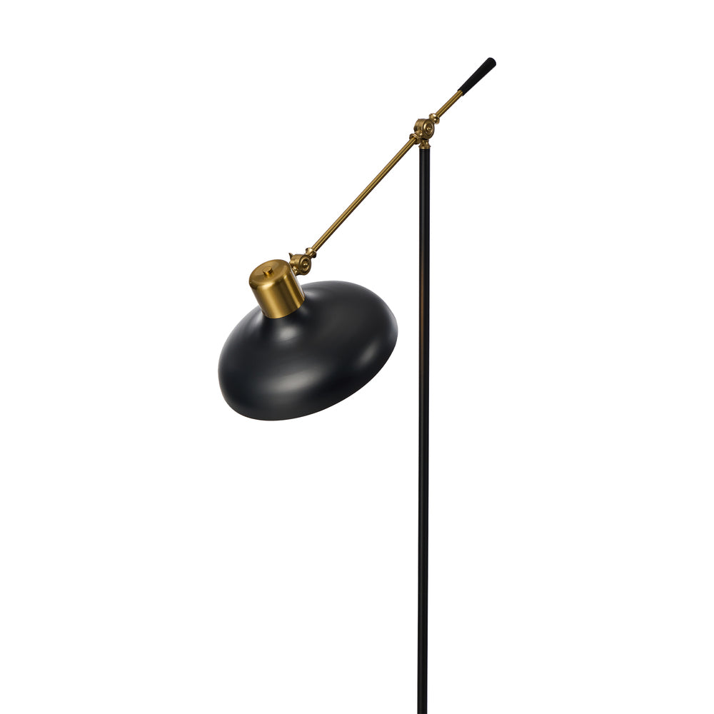 Adjustable Height Floor Lamp Standing Light Metal Frame Black Home Décor