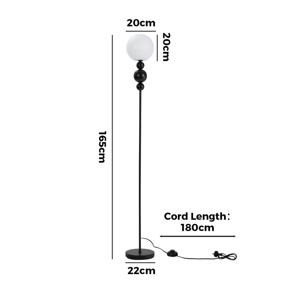 Floor Lamp Black Metal Shade 22x165cm