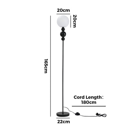 Floor Lamp Black Metal Shade 22x165cm