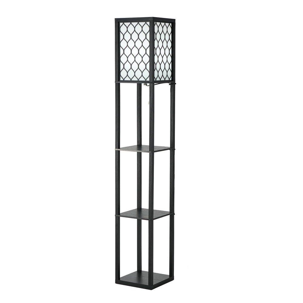 Floor Lamp Metal 3-Tier Shelf 26x26x160cm
